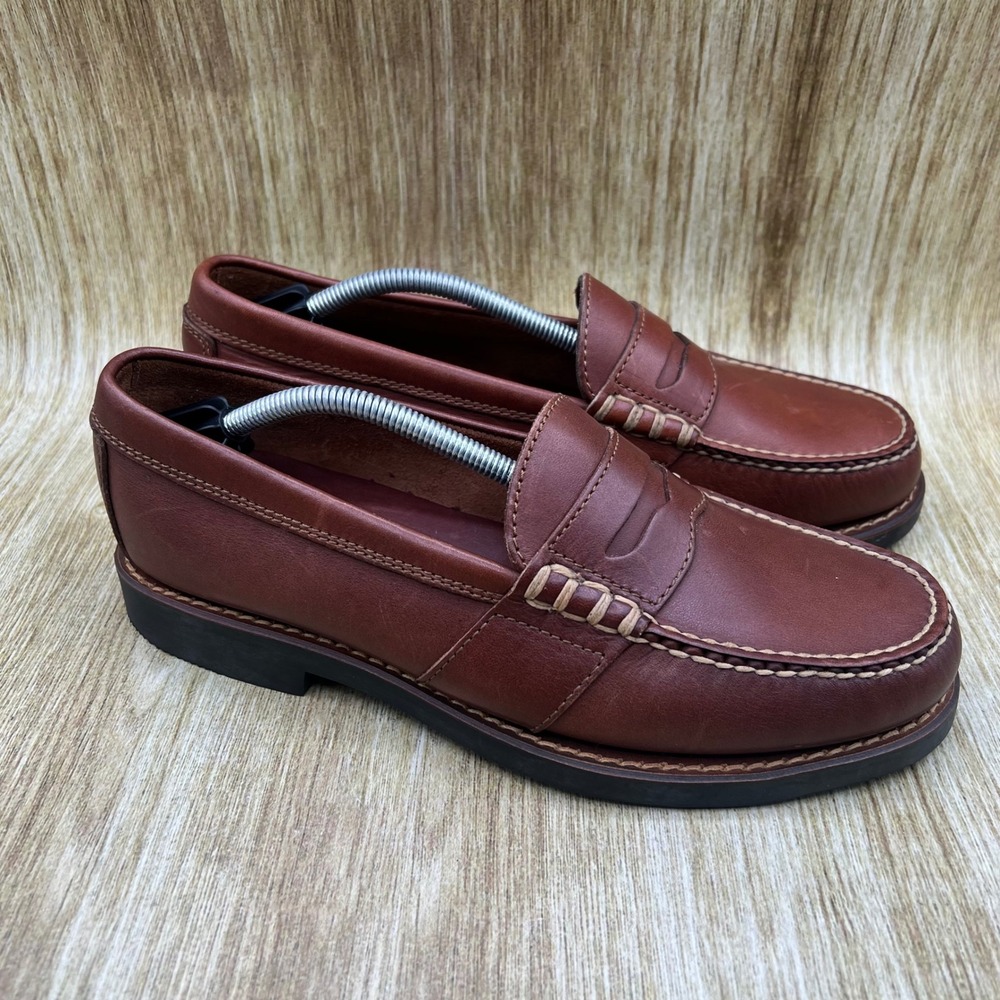 Polo Sport Ralph Lauren Penny Loafer Men's Size 8 D Brown Leather Moc AAM15282